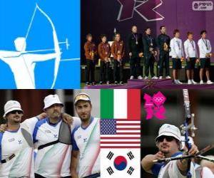 пазл Подиум мужчин из лука команды, Италия, Соединенные Штаты Америки и Корея Южная - Лондон 2012-